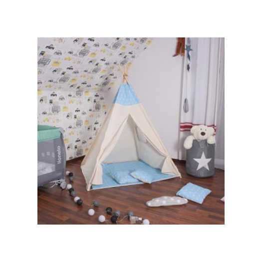 Gyerek sátor, wigwam kék csillaggal  