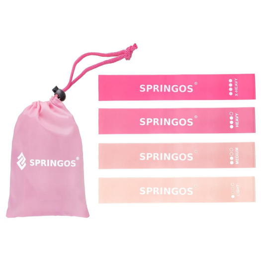 Springos erősítő gumiszalag készlet 4db Pink