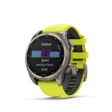 Garmin Fenix 8 Solar 47mm Sapphire Titan neonsárga/grafit szilikon szíjjal pulzusmérő óra