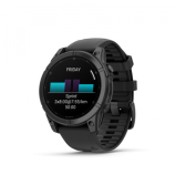 Garmin fenix E 47mm Slate Gray Steel fekete szilikon szíjjal pulzusmérő óra