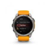 Garmin Fenix 8 Amoled 51mm Sapphire Titan narancs/szürke szilikon szíjjal pulzusmérő óra