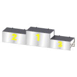 Eredményhirdető dobogó csapatoknak 296x52 cm