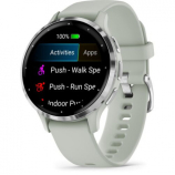 Garmin Venu 3s Sage / Silver Frame Szilikon szíjjal