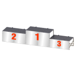 Eredményhirdető dobogó csapatoknak 296x52 cm