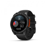 Garmin Fenix 8 Amoled 47mm Slate Gray fekete szilikon szíjjal pulzusmérő óra