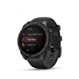 Garmin Fenix 8 Amoled 47mm Sapphire Carbon Gray DLC fekete/sötétszürke szilikon szíjjal pulzusmérő óra