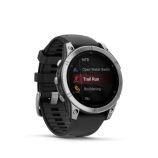 Garmin fenix E 47mm Stainless Steel, Graphite fekete szilikon szíjjal pulzusmérő óra