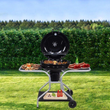 KERTI GRILL KIEGÉSZÍTŐK NÉLKÜLI 100X125 CM-ES FASZÉN POLCCAL ÉS FEDÉLLEL