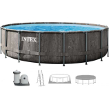 INTEX GREYWOOD PRISM FRAME Kör alakú medence 549x122 cm szűrőrendszerrel 220–240V 26744NP