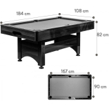 GamesPlanet® Biliárdasztal TRENDLINE Piros 6ft 184 x 108 cm