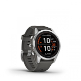 Garmin Fenix 7S Pro Solar Ezüst Grafitszürke Szilikon Szíjjal pulzusmérő óra