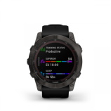 Garmin fenix 7X Pro Solar Carbon Grey fekete szilikon szíjjal pulzusmérő óra