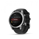 Garmin fenix E 47mm Stainless Steel, Graphite fekete szilikon szíjjal pulzusmérő óra