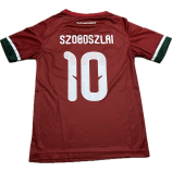 Magyar hímzett címeres hazai válogatott 2024 EB szurkolói mezgarnitúra SZOBOSZLAI felirattal.