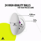 Pingponglabda készlet, 24 db fehér - JOOLA 3-STAR PRO 40+