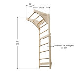 Speciális  szétszedhető bordásfal  vízszintes rúddal 220 cm teherbírás 170 kg