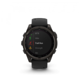 Garmin Fenix 8 Solar 47mm Sapphire Carbon Gray DLC Titan fekete/sötétszürke szilikon szíjjal