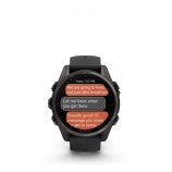 Garmin Fenix 8 Amoled 43mm Sapphire Carbon Gray Titanium DLC fekete/sötétszürke szilikon szíjjal pulzusmérő óra