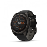 Garmin Fenix 8 Solar 47mm Sapphire Carbon Gray DLC Titan fekete/sötétszürke szilikon szíjjal