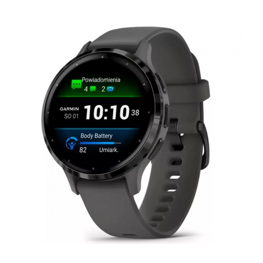 Garmin Venu 3 Black / Black Bőr és Szilikon Szíjjal