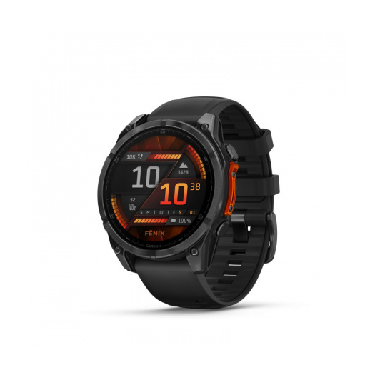 Garmin Fenix 8 Amoled 51mm Slate Gray fekete szilikon szíjjal pulzusmérő óra