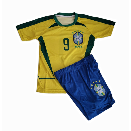 Brazíl hazai Retro Ronaldo gyermek mezgarnitúra