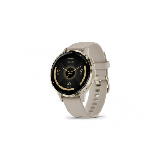 Garmin Venu 3s Soft Gold / French Gray Szilikon szíjjal