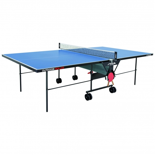 Stiga pingpongasztal Outdoor Roller kültéri, kék, hálóval és hálótartóval