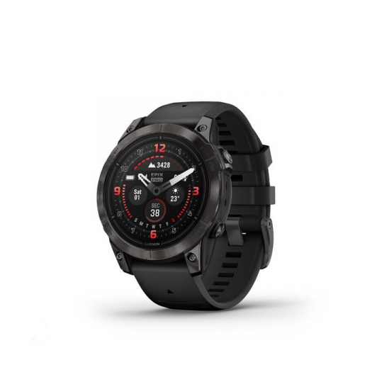 Garmin Epix Pro (Gen2) Sapphire 47mm Karbonszürke DLC - fekete szilikon szíjjal pulzusmérő óra