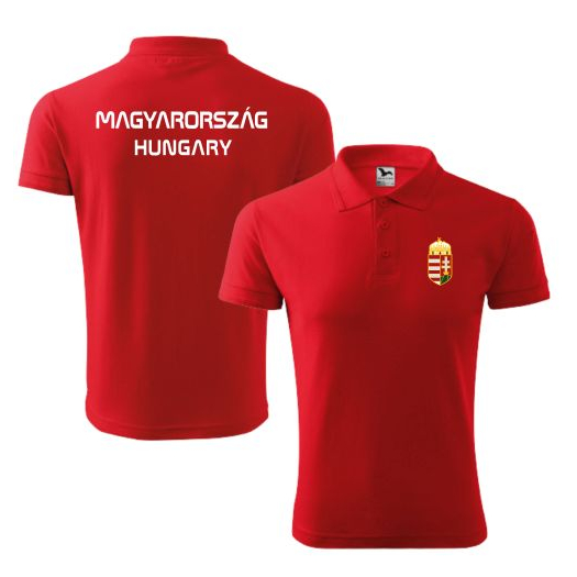 magyar galléros poló HUNGARY vagy Magyarország felirattal