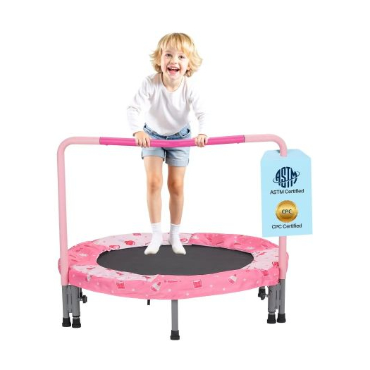 Gyerek trambulin, 3 lábas beltéri és kültéri trambulin, összecsukható mini trambulin fogantyúval