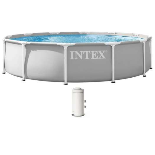 INTEX PRISM FRAME Kör alakú medence 366 x 76 cm patronos szűrővel