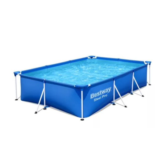 Bestway AMALFI szögletes fémvázas medenceszett 300 x 201 x 66 cm