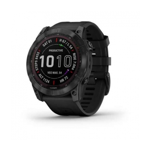 Garmin fenix 7X Pro Sapphire Solar Carbon Gray DLC Fekete Szíjjal pulzusmérő óra