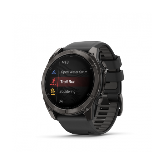 Garmin Fenix 8 Amoled 51mm Sapphire Carbon Gray DLC fekete/sötétszürke szilikon szíjjal pulzusmérő óra