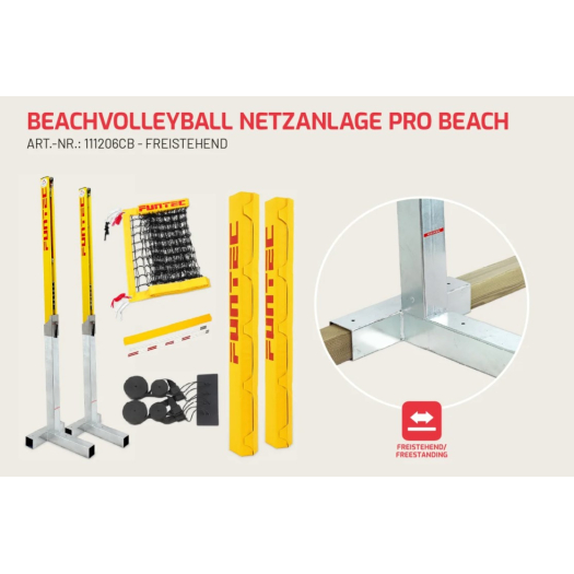 Strandröplabda hálórendszer Pro Beach 8,5 m (szabadon álló)