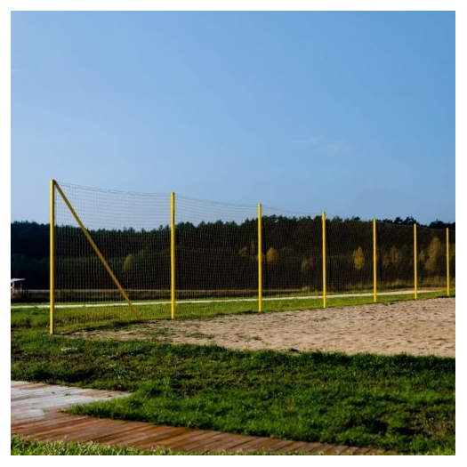 4x15 m-es labdafogó, horganyzott + lakkozott, 5 oszlop