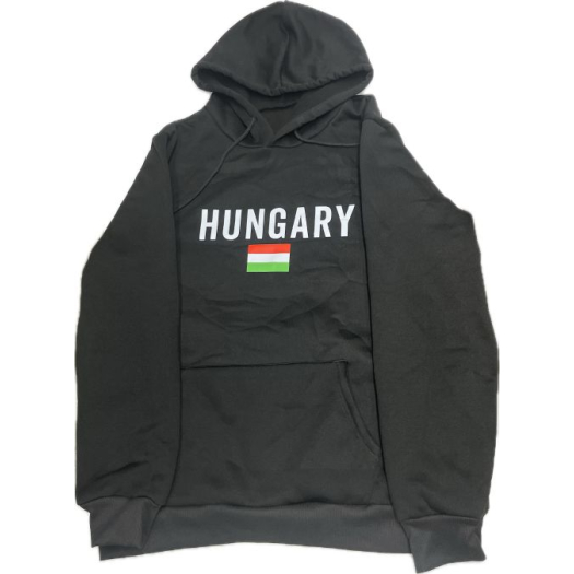 Magyar kapucnis pulóver fekete
