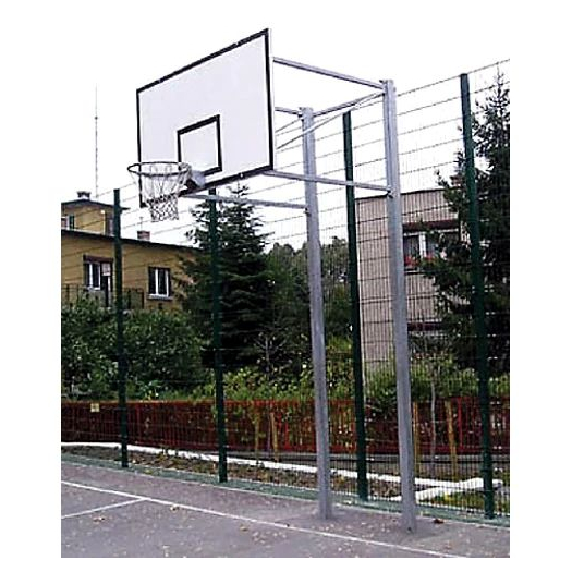 Streetball kosárlabda állvány, 2 oszlopos, fix 1.65 m benyúlással