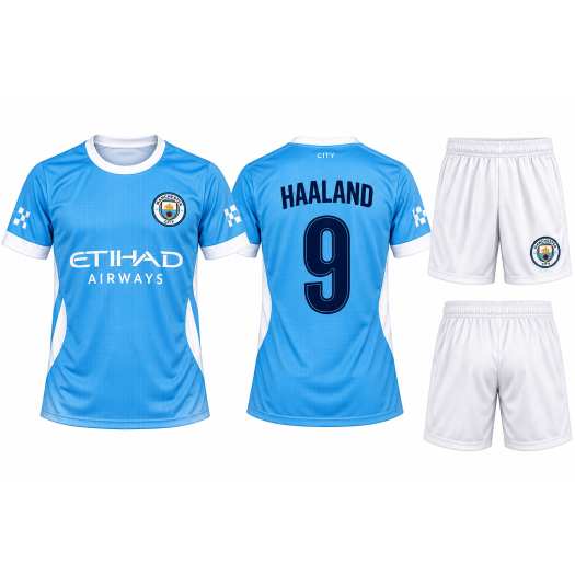 Manchester City 2026/27  hazai gyermek mezgarnitúra Haaland felirattal