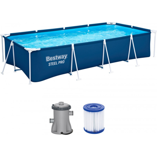 BESTWAY Steel Pro fémvázas medence szett, 400 x 211 x 81 cm 56424