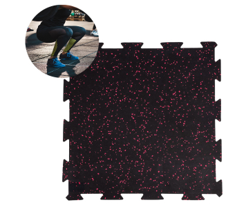 Puzzle szőnyeg Puzeko 50x50x1 cm - fekete-piros