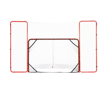 hokikapu ütközővel és céltáblákkal, utcai kültéri acél hokiháló, 182,9 cm