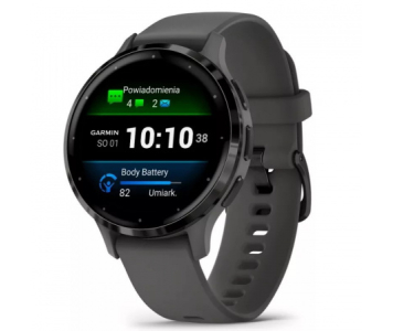 Garmin Venu 3 Black / Black Bőr és Szilikon Szíjjal