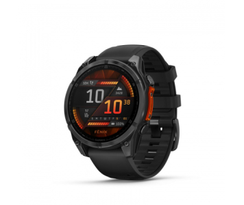 Garmin Fenix 8 Amoled 51mm Slate Gray fekete szilikon szíjjal pulzusmérő óra