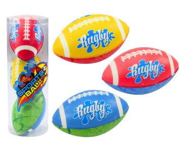 3 db-os habszivacs rögbilabda készlet, 3 színben