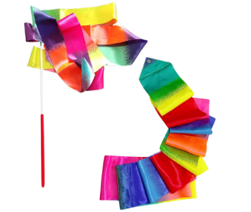 Tornaszalag táncgyakorlatokhoz, színes, 205 x 5 cm  rúddal