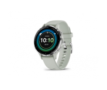 Garmin Venu 3s Sage / Silver Frame Szilikon szíjjal