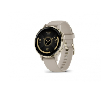 Garmin Venu 3s Soft Gold / French Gray Szilikon szíjjal