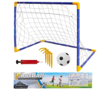 hálós focikapu szett labdával és pumpával 83x54x47 cm